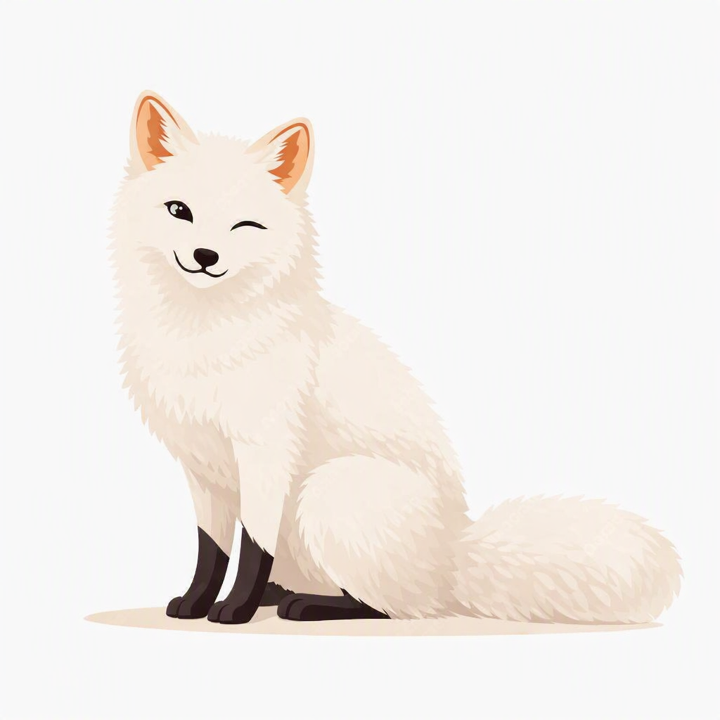 Arctic, the DotTalk++ Workbench TUI mascot: a winking arctic fox